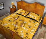 Bee flower pattern Quilt Bed Set