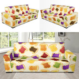 Bread Toast Pattern Print Design 02 Sofa Slipcover