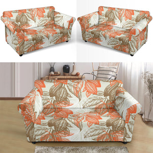 Cocoa Beans Cocoa Tree Pattern Loveseat Couch Slipcover