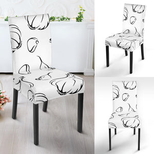 Garlic Pattern Black White Dining Chair Slipcover