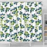 Blueberry White Background Shower Curtain Fulfilled In US