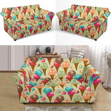 Colorful Ice Cream Pattern Loveseat Couch Slipcover