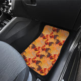 Red Rooster Chicken Cock Pattern Front Car Mats