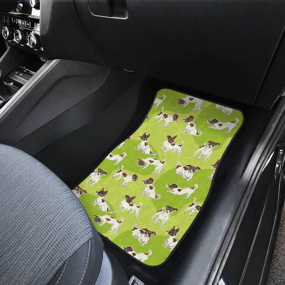 Jack Russel Pattern Print Design 01 Front and Back Car Mats
