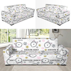 Siberian Husky Design Pattern Sofa Slipcover