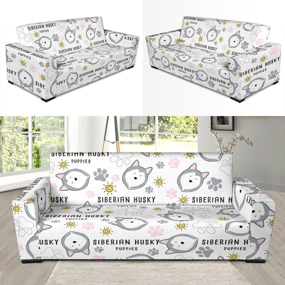 Siberian Husky Design Pattern Sofa Slipcover