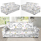 Siberian Husky Design Pattern Sofa Slipcover