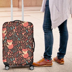 Fox Leaves Mushroom Pattern Luggage Covers
