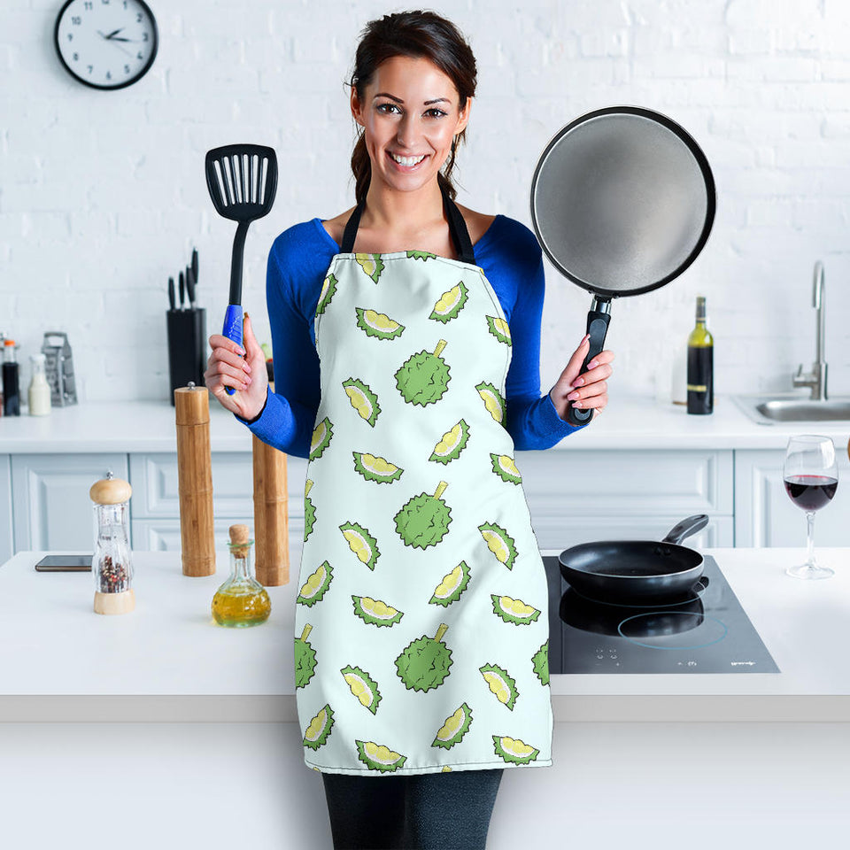 Durian Pattern Blue Background Adjustable Apron