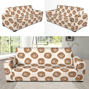 Lion Pattern Print Design 01 Sofa Slipcover