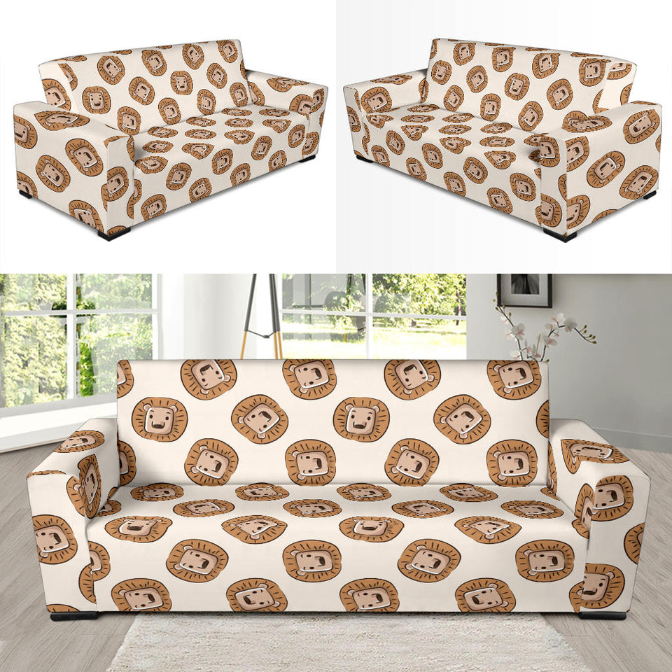 Lion Pattern Print Design 01 Sofa Slipcover
