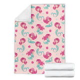 Cute Little Mermaid Pattern Premium Blanket