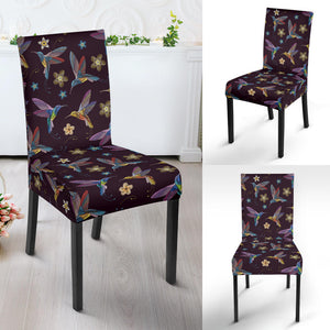 Hummingbird Pattern Print Design 04 Dining Chair Slipcover