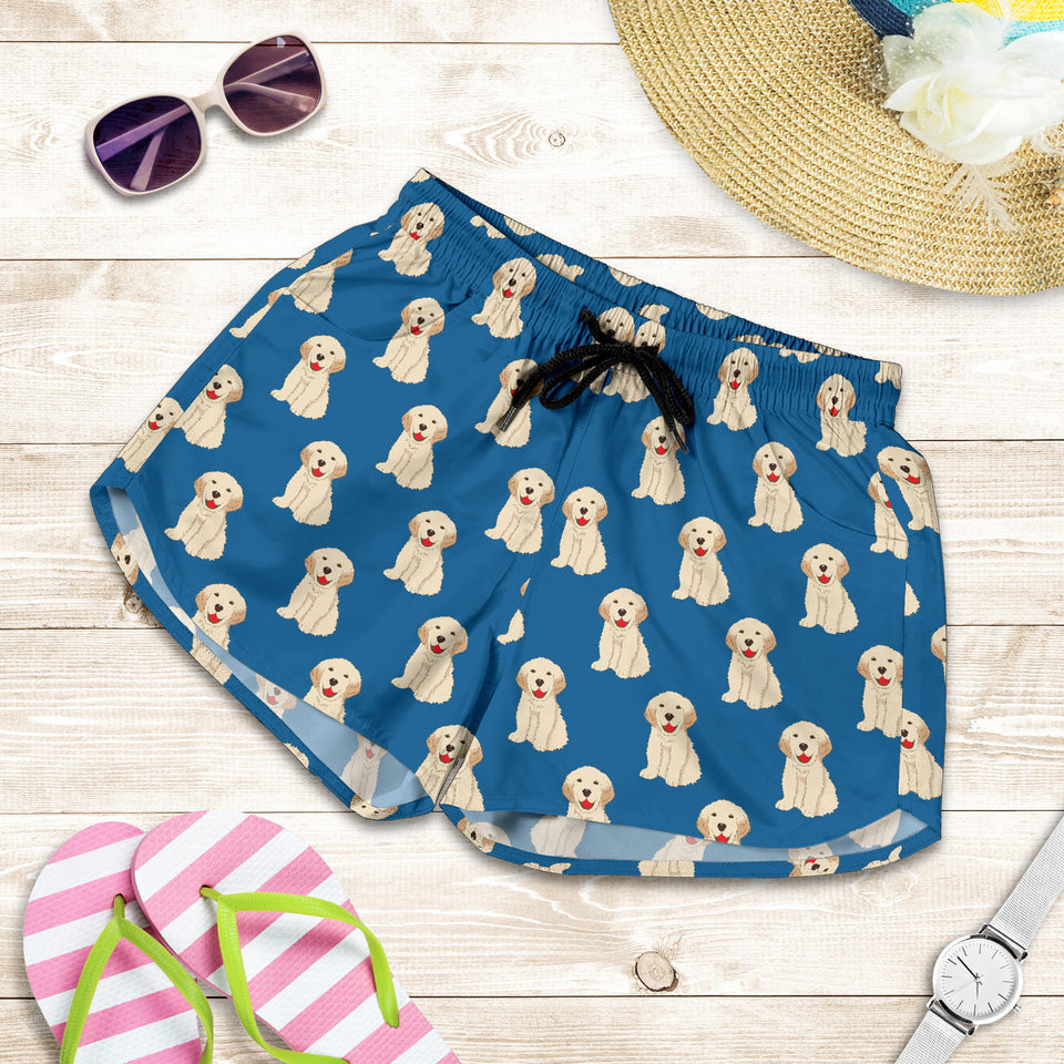 Golden Retriever Pattern Print Design 03 Women Shorts
