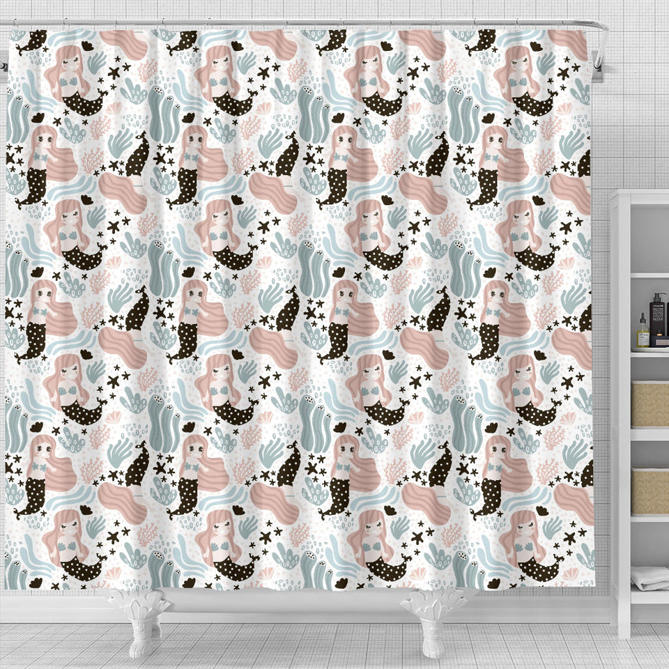 Cute Mermaid Pattern Shower Curtain Fulfilled In US