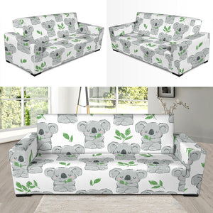 Hand Drawn Koala Leaves Pattern Sofa Slipcover