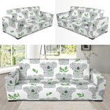 Hand Drawn Koala Leaves Pattern Sofa Slipcover