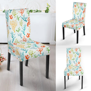 Coral Reef Pattern Print Design 02 Dining Chair Slipcover