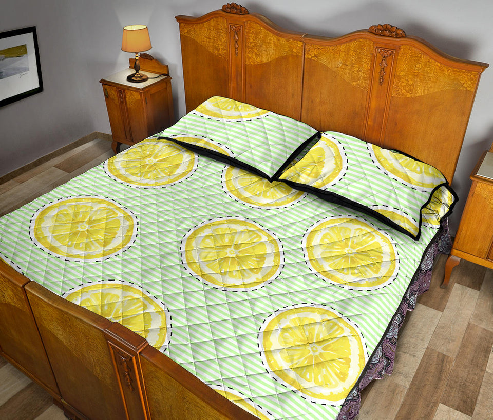 slice of lemon pattern Quilt Bed Set