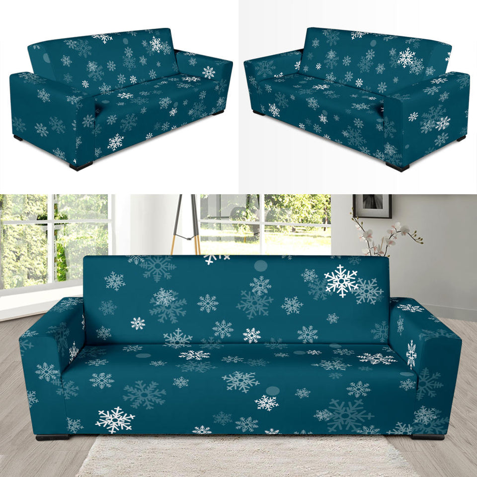 Snowflake Pattern Dark Background Sofa Slipcover