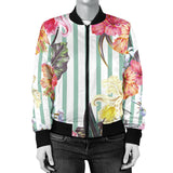 Colorful Orchid Flower Pattern Women'S Bomber Jacket