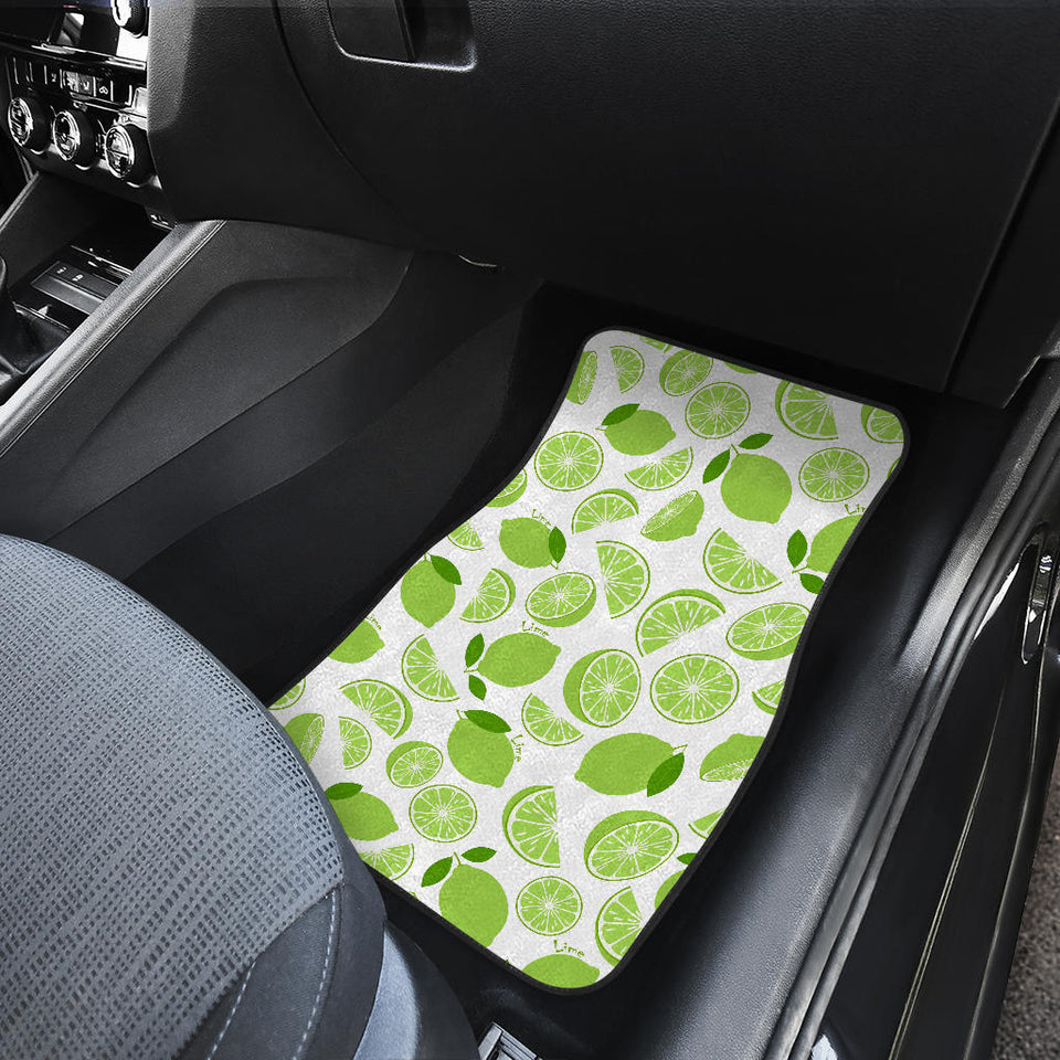 Lime Design Pattern Front And Back Car Mats