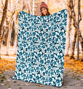 Hibiscus Pattern Print Design 04 Premium Blanket