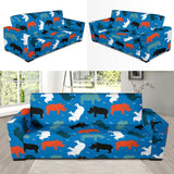 Colorful Rhino Pattern Sofa Slipcover
