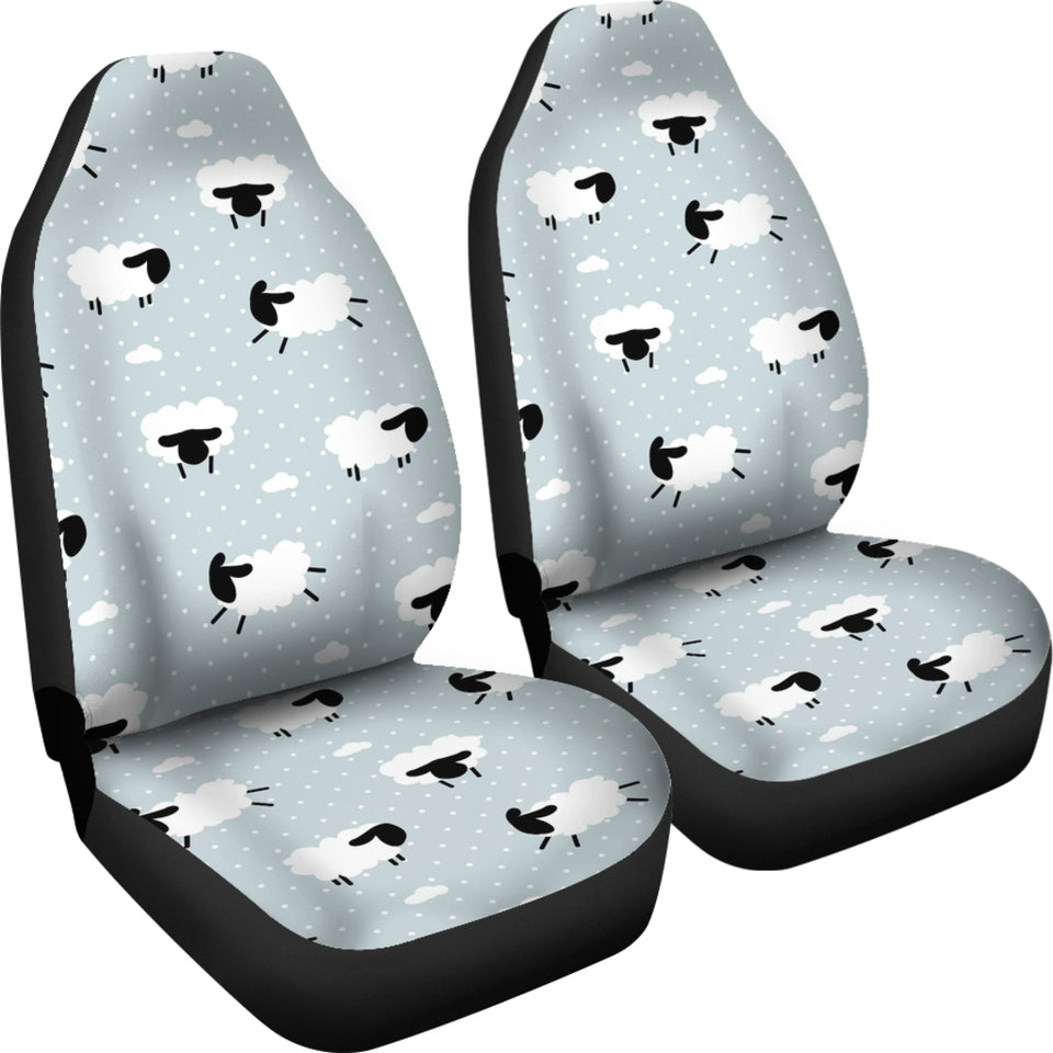 Sheep Polka Dot Cloud Pattern  Universal Fit Car Seat Covers