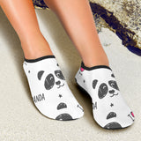 Hand Drawn Faces Of Pandas Pattern Aqua Shoes