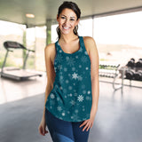 Snowflake pattern dark background Women Racerback Tank Top