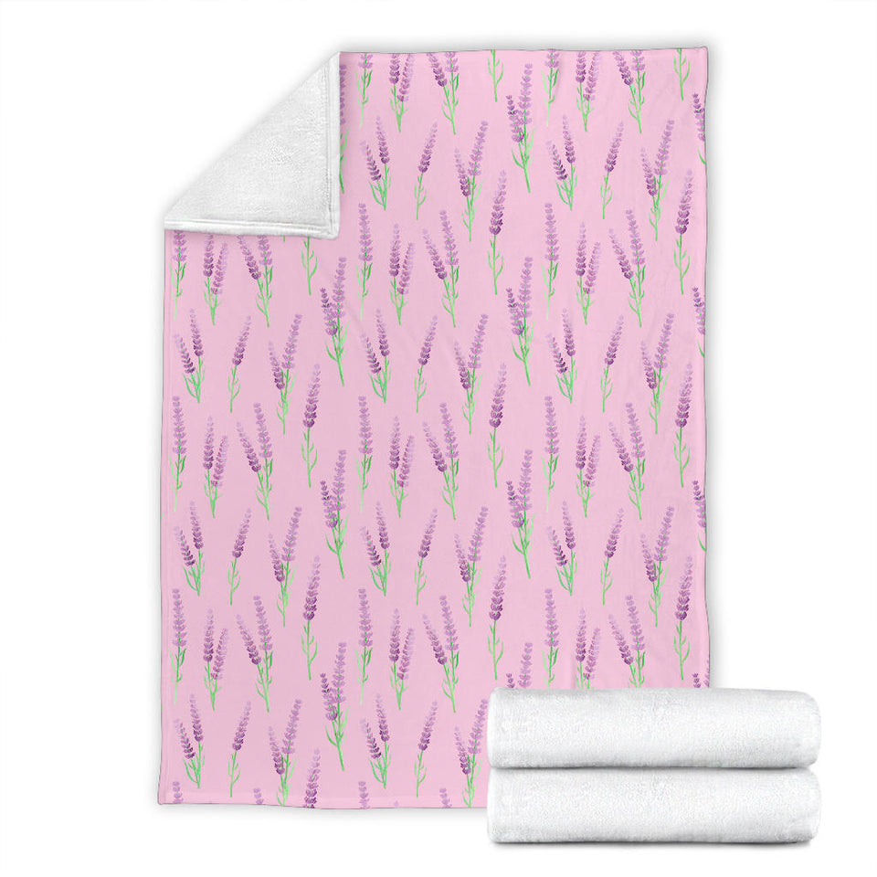 Lavender Pattern Pink Background Premium Blanket