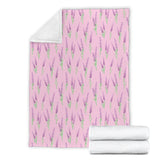 Lavender Pattern Pink Background Premium Blanket