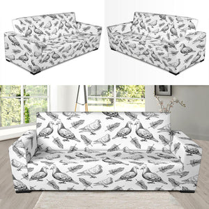 Pigeon Pattern Print Design 05  Sofa Slipcover