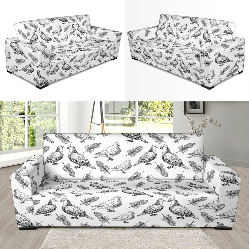 Pigeon Pattern Print Design 05  Sofa Slipcover