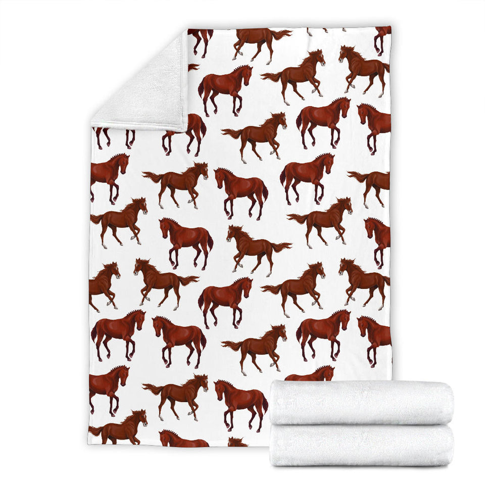 Horses Running Pattern Background Premium Blanket