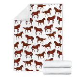 Horses Running Pattern Background Premium Blanket
