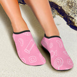 Sweet Candy Pink Background Aqua Shoes