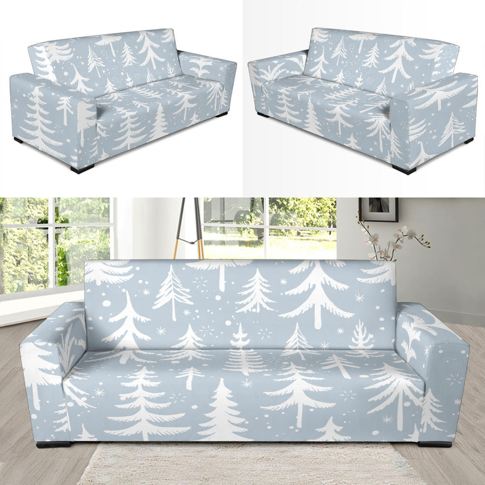 Christmas Tree Winter Forest Pattern Sofa Slipcover