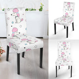 Cute Poodle Dog Star Pattern Dining Chair Slipcover