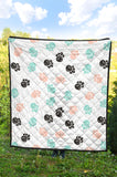 Dog Paws Pattern Print Design 04 Premium Quilt