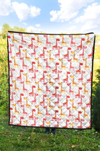 Giraffe Pattern Print Design 03 Premium Quilt