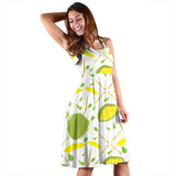 Durian Pattern Background Sleeveless Midi Dress