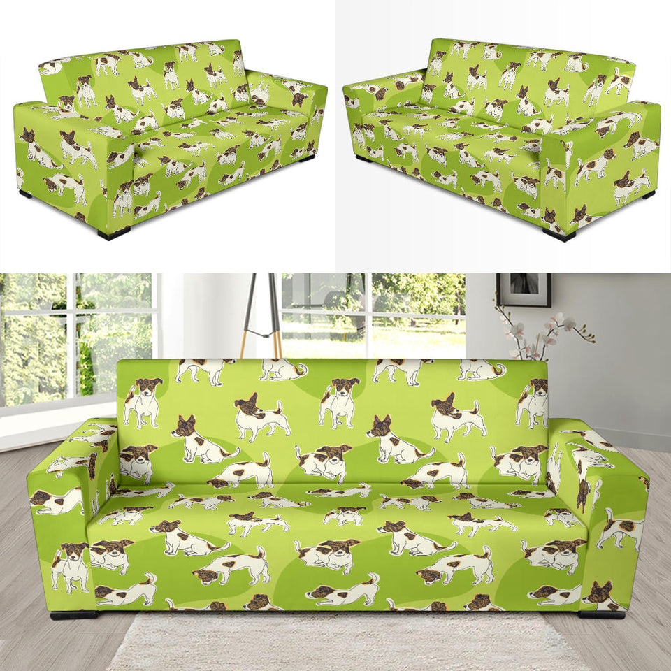 Jack Russel Pattern Print Design 01 Sofa Slipcover