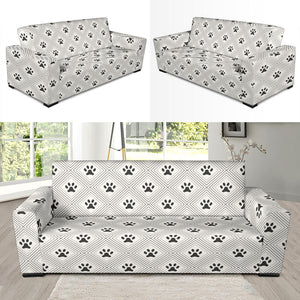 Dog Paws Pattern Print Design 03 Sofa Slipcover