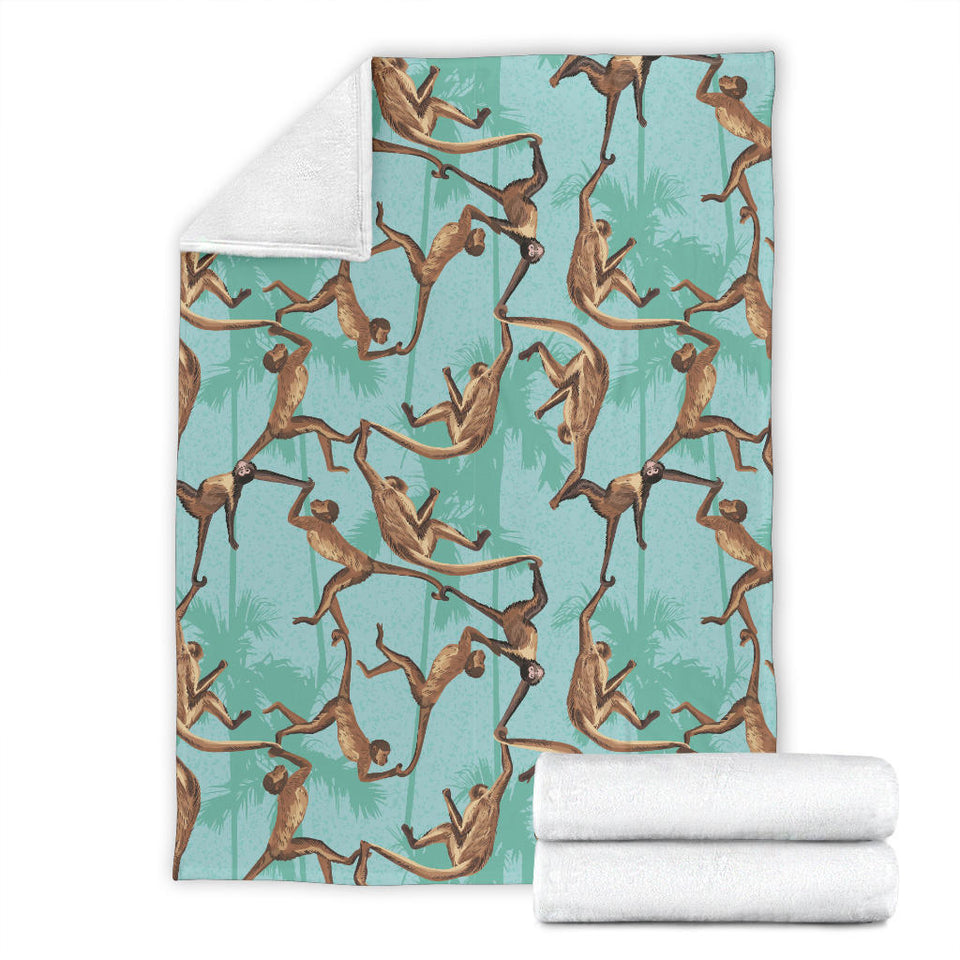Monkey Palm Tree Background Premium Blanket