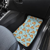 Hand Drawn Pizza Blue Background Front Car Mats