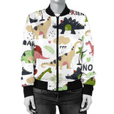 Cute Dinosaurs Pattern Women'S Bomber Jacket