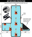 electric guitar pattern light blue background Recliner Cover Protector