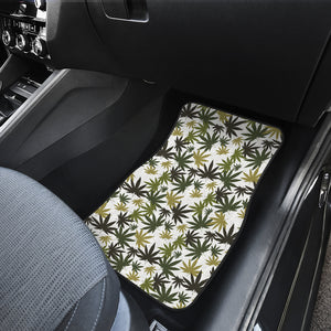 Canabis Marijuana Weed Pattern Print Design 05 Front Car Mats